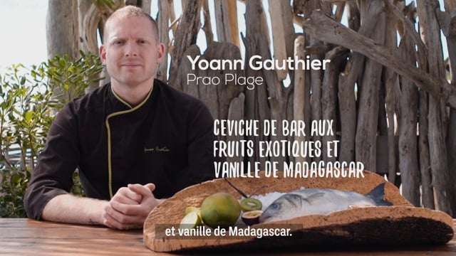 Ceviche de bar aux fruits exotiques et vanille de Madagascar